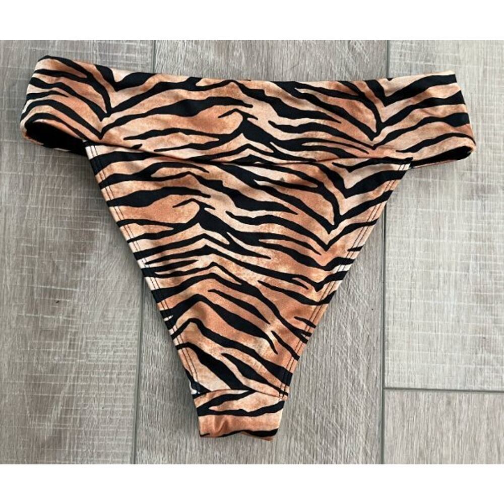 KENDALL & KYLIE PACSUN TIGER ANIMAL PRINT HIGH WAIST BIKINI SWIMSUIT BOTTOMS S - Picture 4 of 4